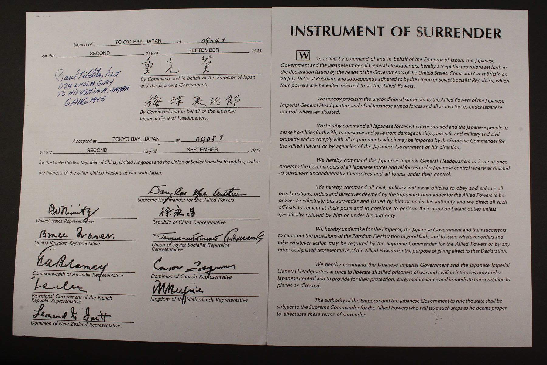 Image result for japanese instrument of surrender document