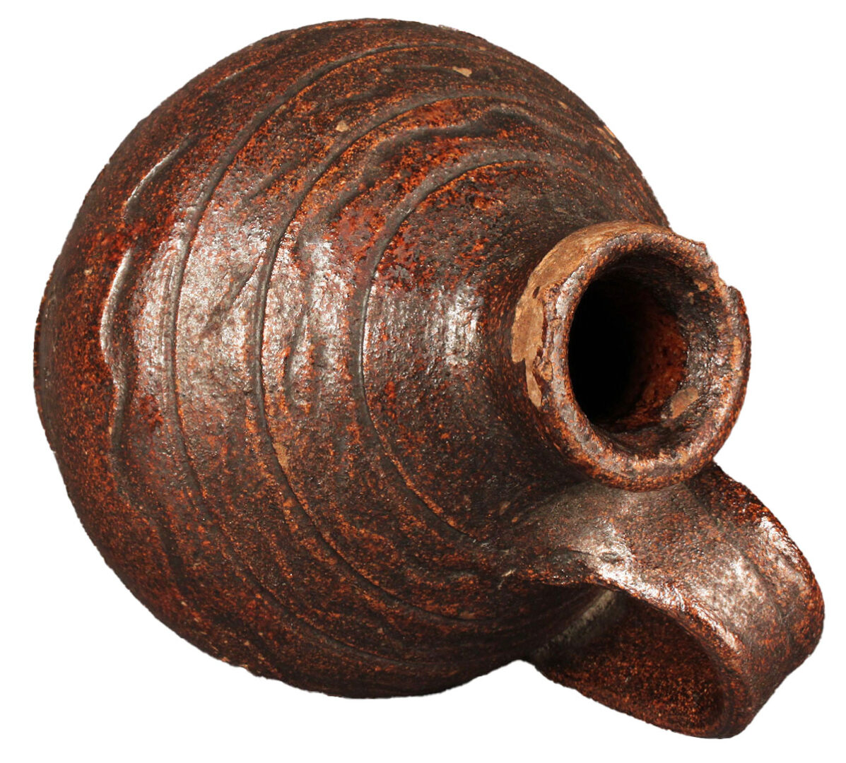 Lot 125: East TN Miniature Redware Jug, G. Mort
