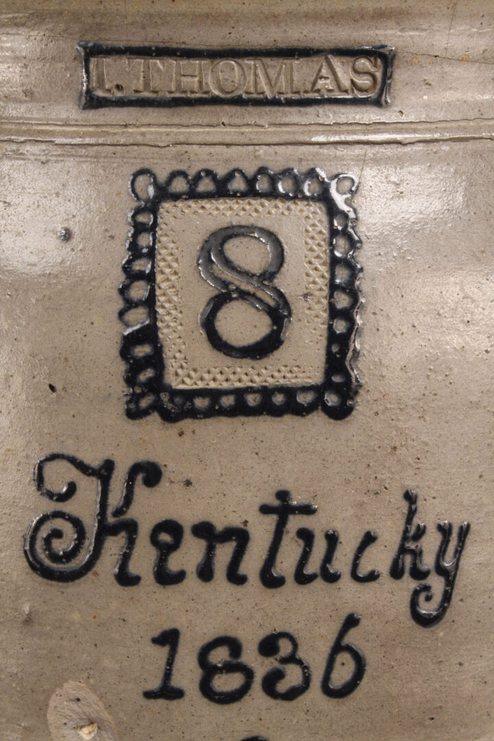 Lot 229: Cobalt Decorated Kentucky Churn, Isaac Thomas
