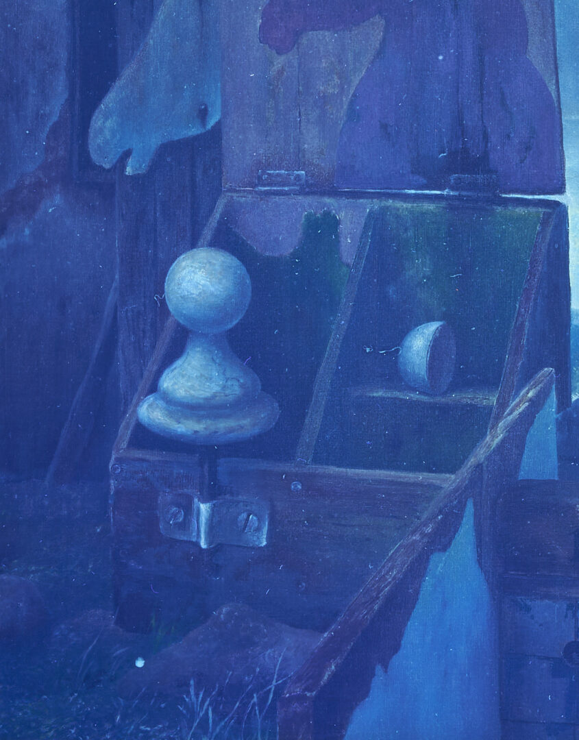 Lot 396: Samuel Bak Exhibited Surrealist Painting, The Origins of the Endgame