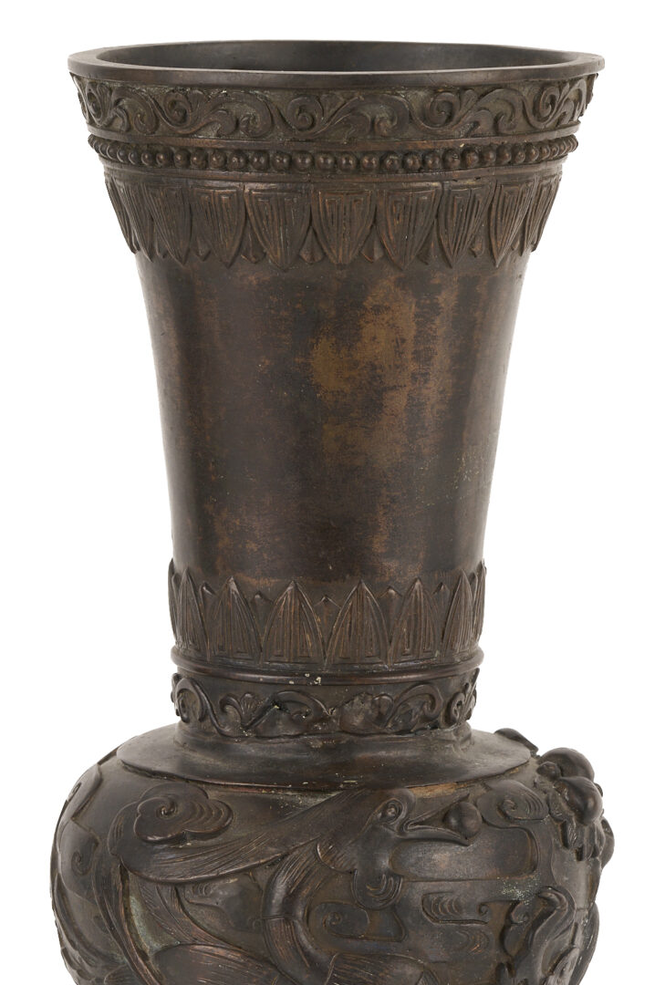 Lot 6: Pair of Chinese Bronze Beaker Vases
