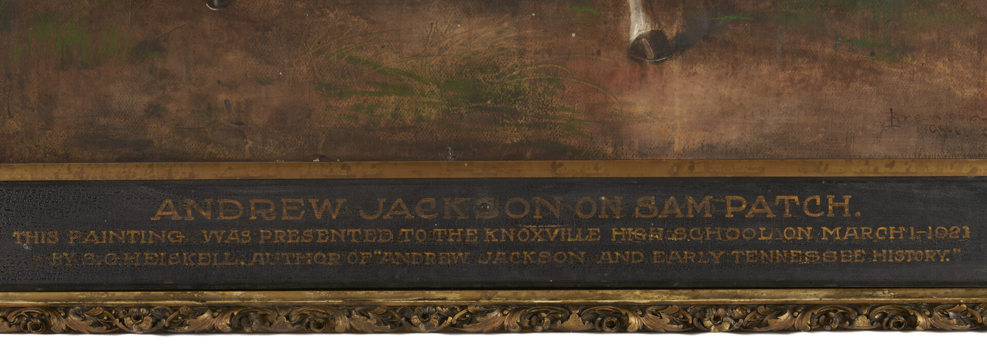 Lot 166: Large Lloyd Branson Painting, Andrew Jackson Astride Sam Patch, After Ralph Earl