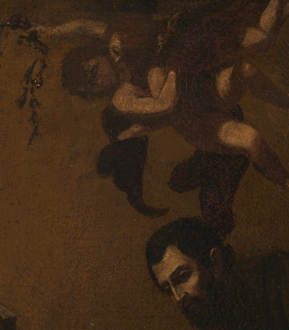 Lot 102: 17th C. Italian School O/C Religious Painting, Mystic Marriage of St. Catherine