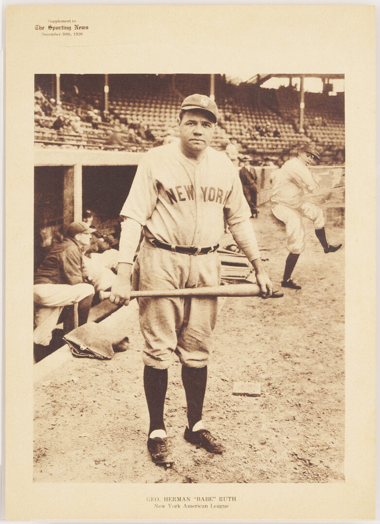 Lot 579: Babe Ruth M101-7 Sporting News Baseball Supplemental Series; PSA Graded