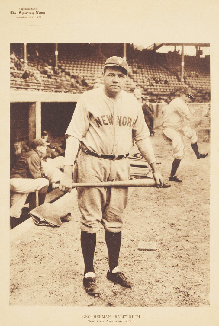 Lot 579: Babe Ruth M101-7 Sporting News Baseball Supplemental Series; PSA Graded