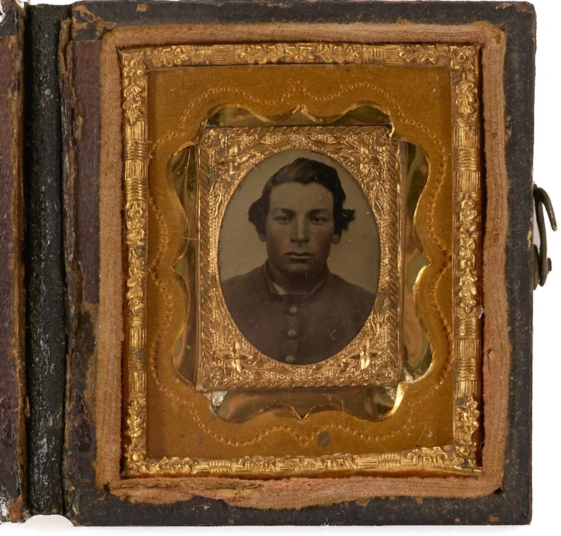 Lot 500: 3 Civil War Soldier Tintypes, incl. Gem Sized CSA