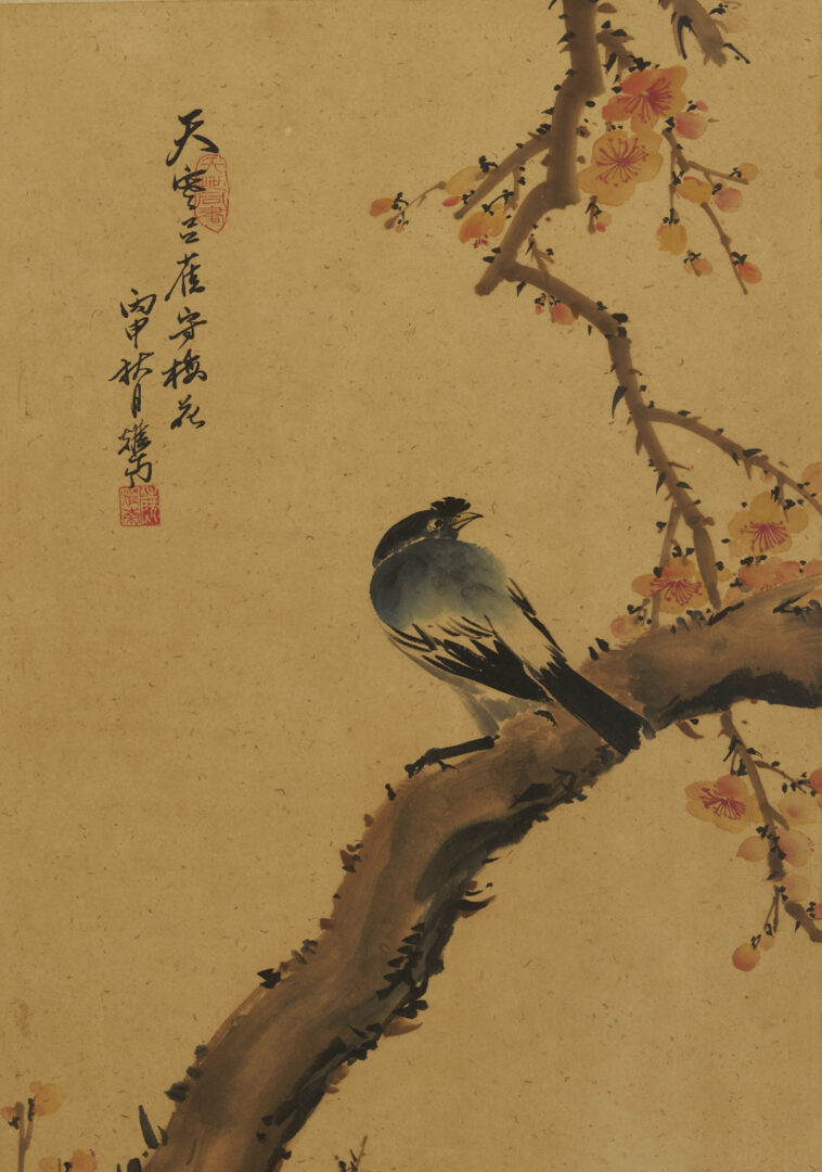 Lot 695: 3 Chinese Bird & Flower Paintings Attrib. Li Manshi