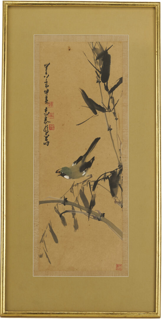 Lot 695: 3 Chinese Bird & Flower Paintings Attrib. Li Manshi