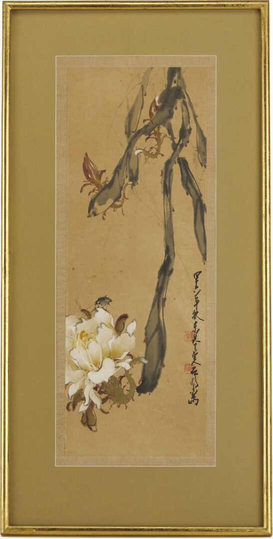 Lot 695: 3 Chinese Bird & Flower Paintings Attrib. Li Manshi