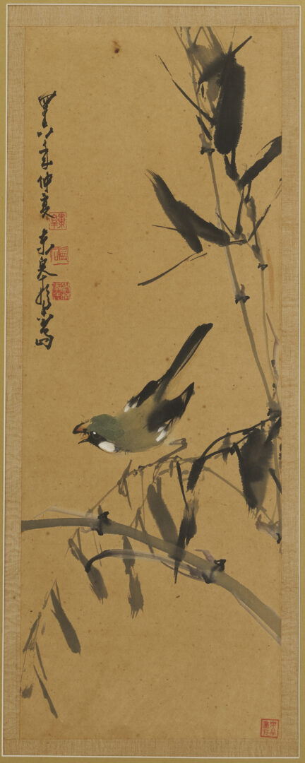 Lot 695: 3 Chinese Bird & Flower Paintings Attrib. Li Manshi