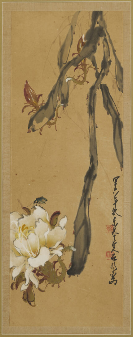 Lot 695: 3 Chinese Bird & Flower Paintings Attrib. Li Manshi
