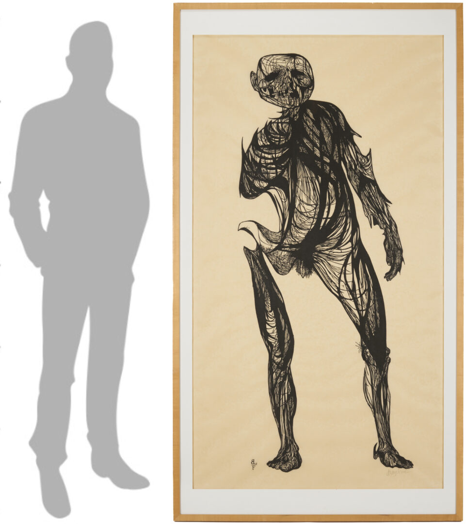 Lot 734: Monumental Leonard Baskin Woodcut, Hydrogen Man