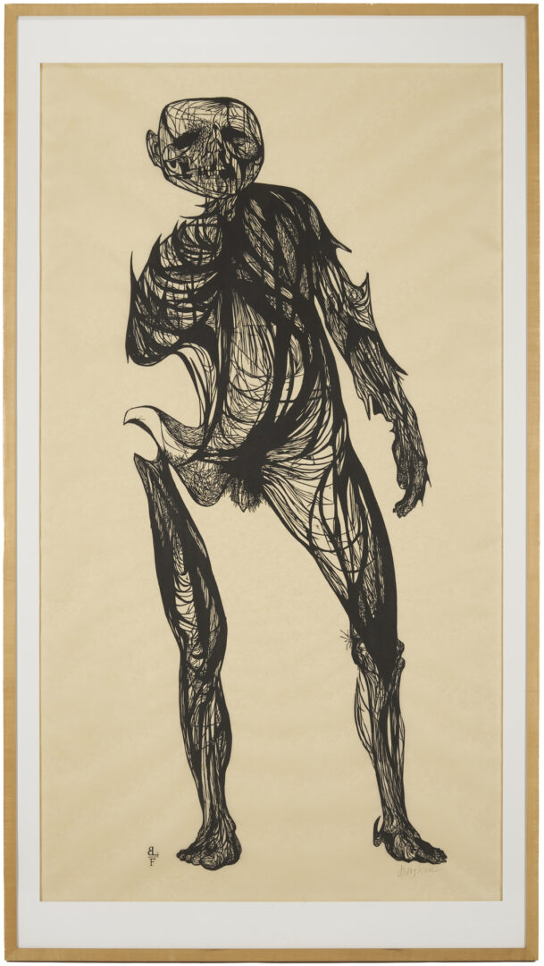 Lot 734: Monumental Leonard Baskin Woodcut, Hydrogen Man
