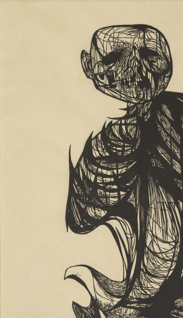 Lot 734: Monumental Leonard Baskin Woodcut, Hydrogen Man