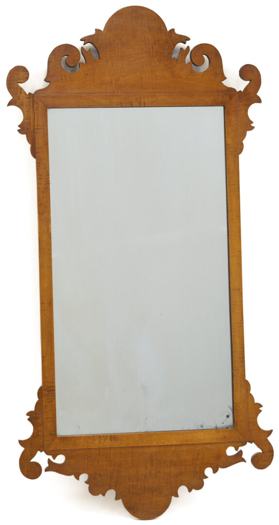 Lot 861: American Cherry Chippendale Style Mirror