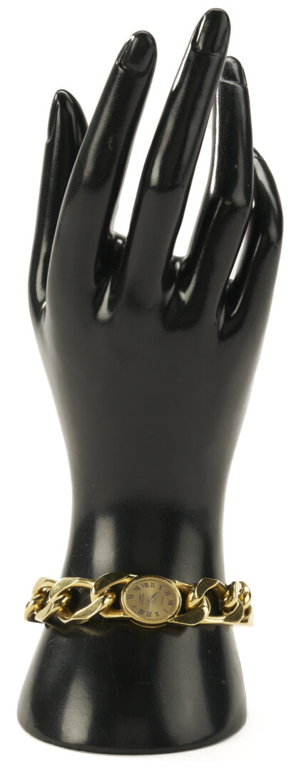 Lot 46: 18K Piaget Gourmette Bracelet Watch, Van Cleef & Arpels