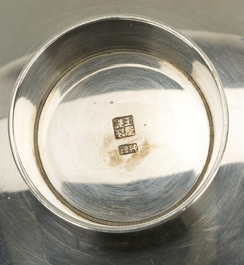 Lot 899: Japanese Silver Sake Bowl Set 3 pc