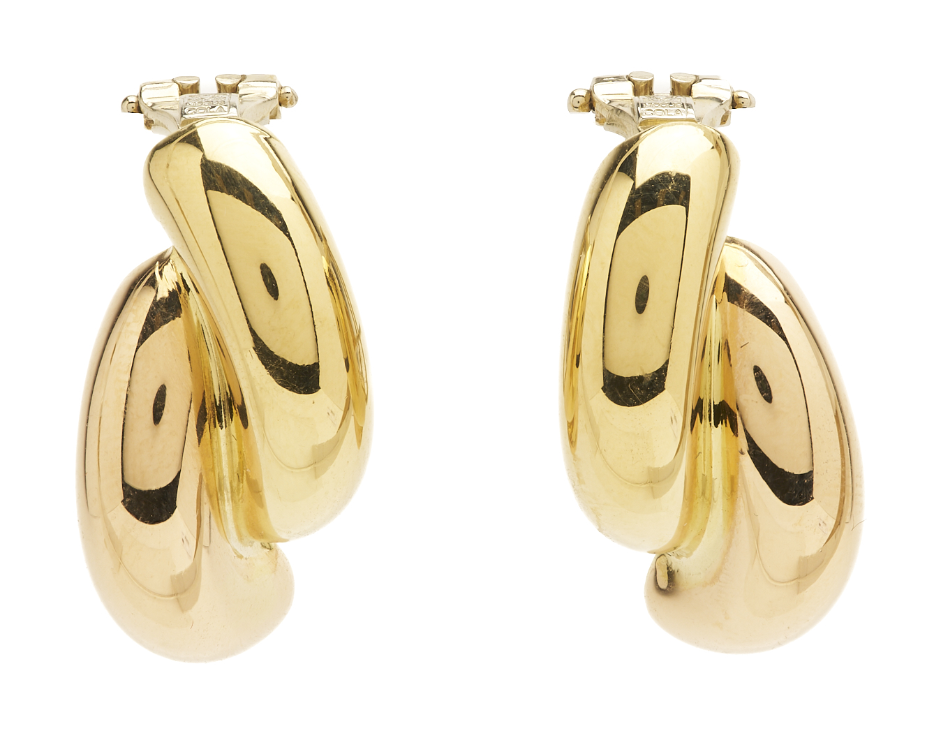 Lot 807: Nicolis Cola 18K Gold Clip-back Earrings