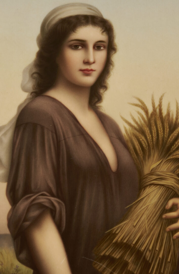 Lot 113: Large KPM Porcelain Plaque, Ruth or The Gleaner after Landelle