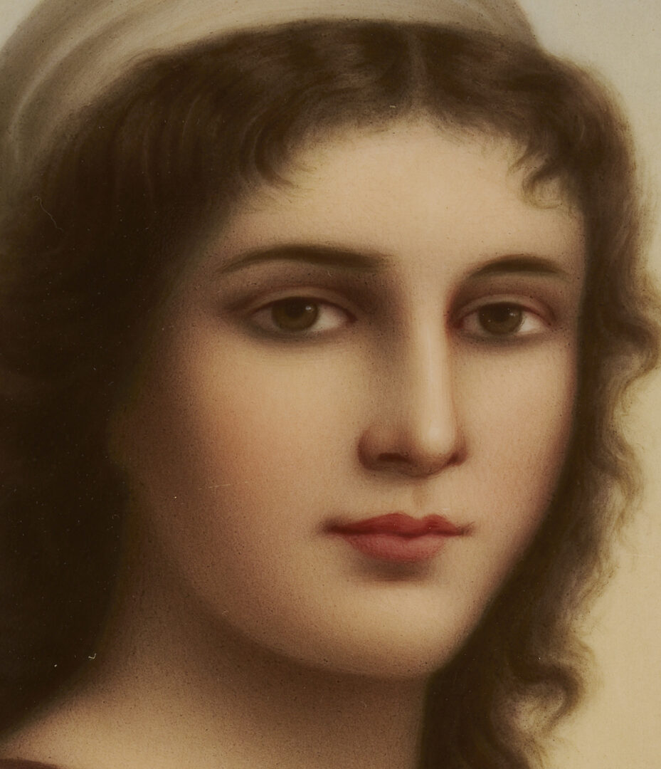 Lot 113: Large KPM Porcelain Plaque, Ruth or The Gleaner after Landelle
