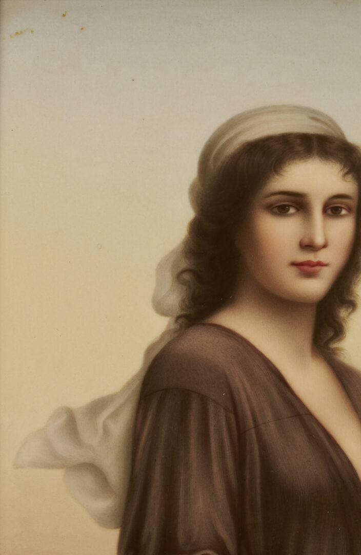 Lot 113: Large KPM Porcelain Plaque, Ruth or The Gleaner after Landelle