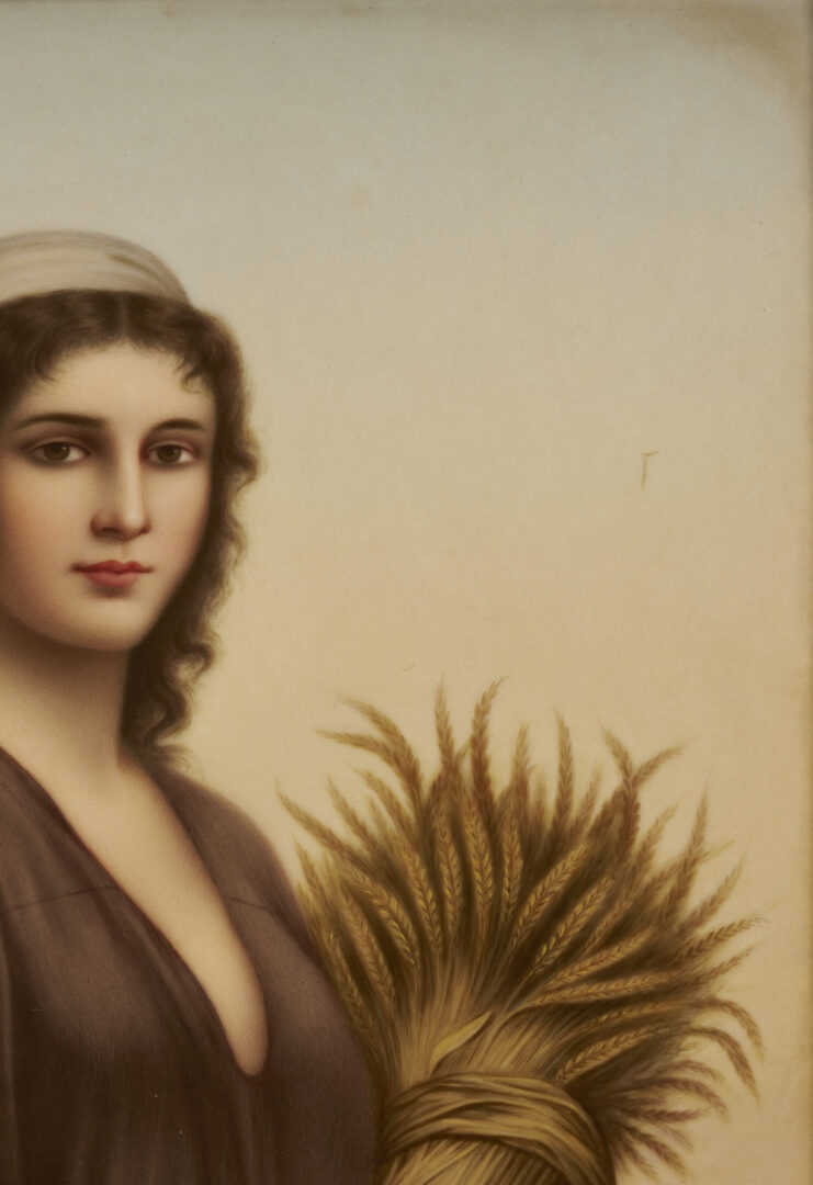 Lot 113: Large KPM Porcelain Plaque, Ruth or The Gleaner after Landelle
