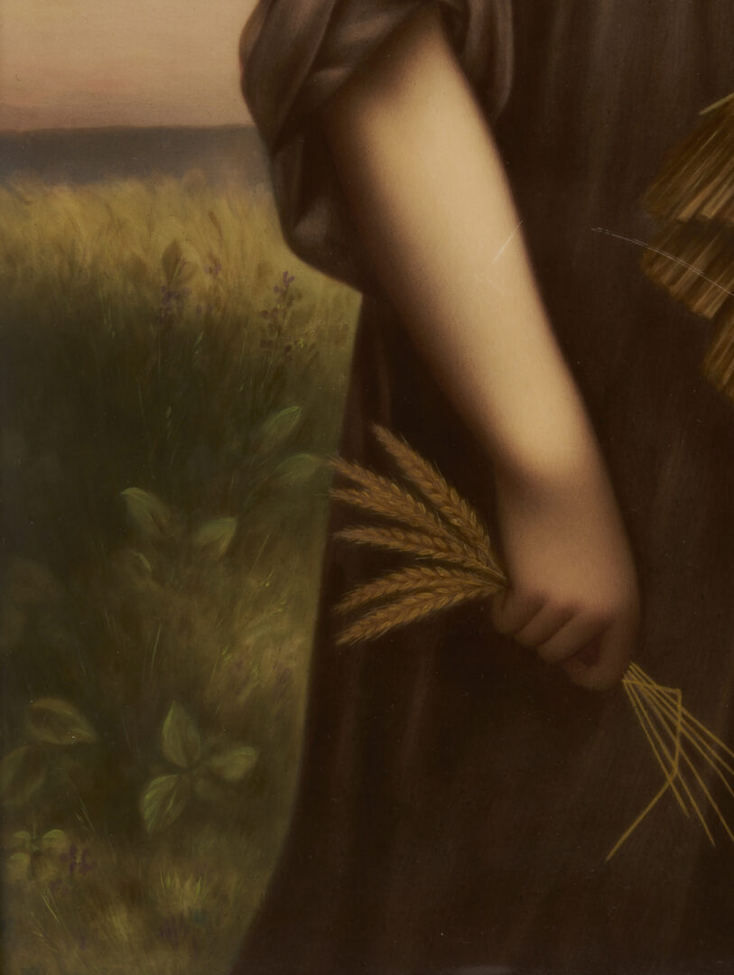 Lot 113: Large KPM Porcelain Plaque, Ruth or The Gleaner after Landelle