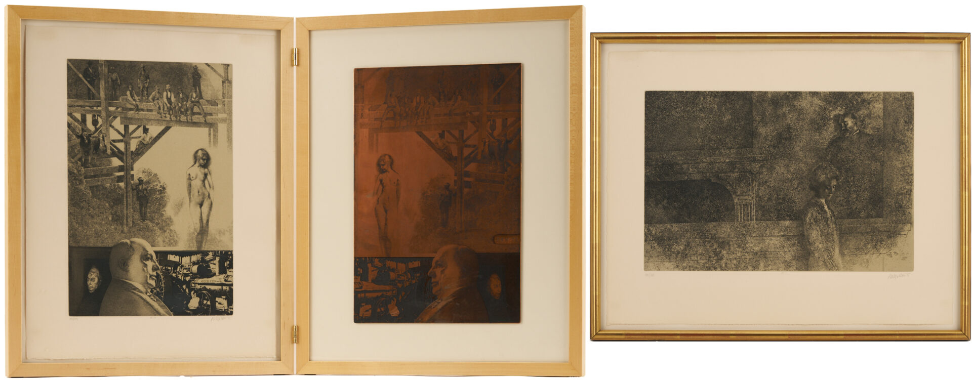 Lot 1297: 2 Peter Milton Etchings from The Jolly Corner, Plus Copper Plate