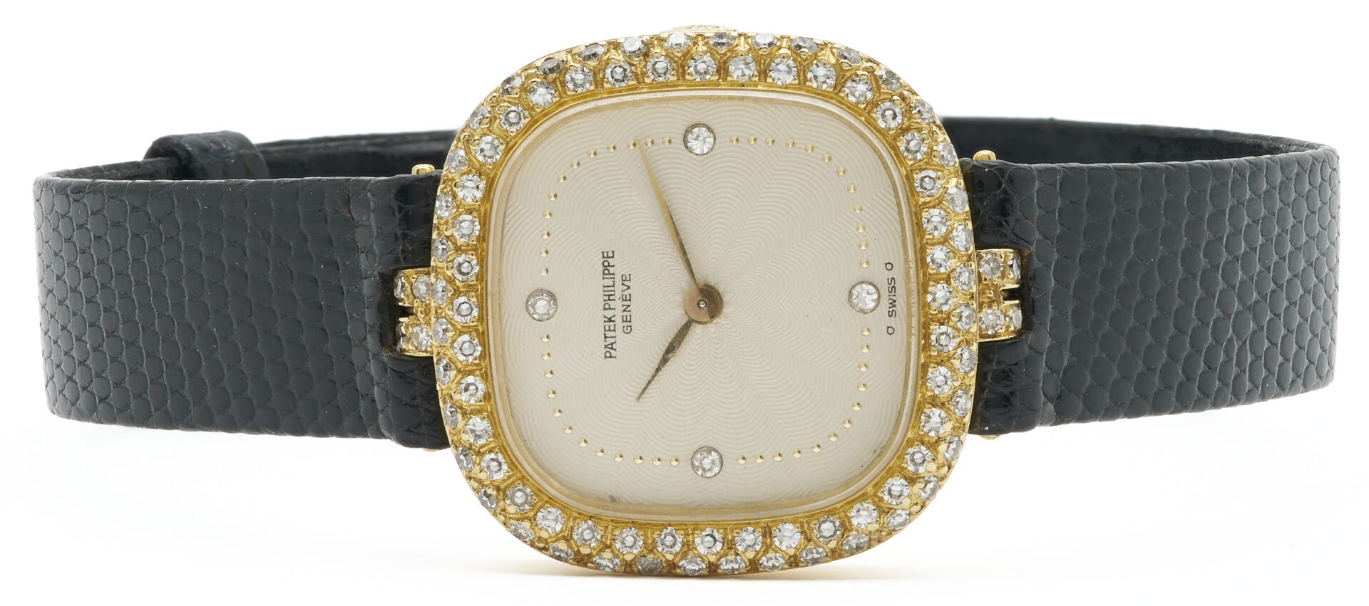 Lot 46: Ladies 18K Gold & Diamond Set Patek Phillipe Wrist Watch,  Model 4503