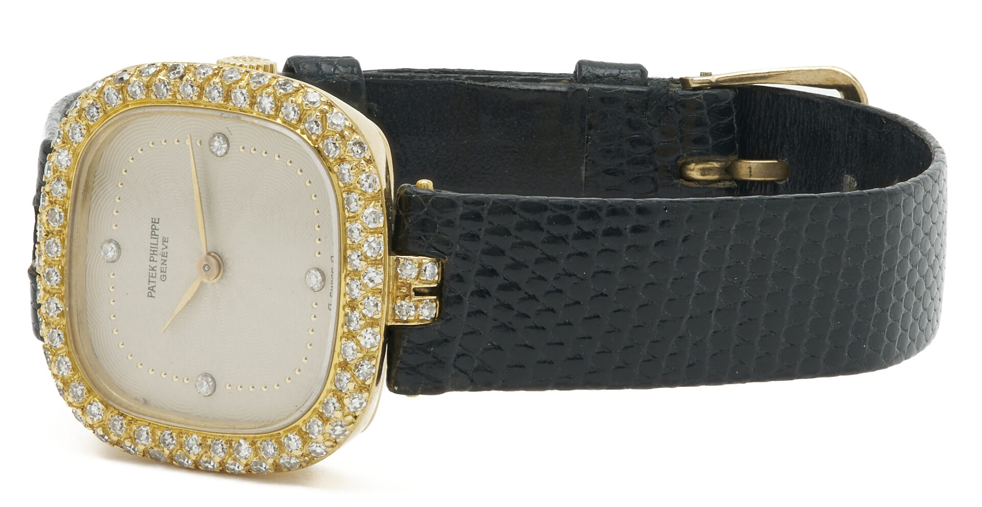 Lot 46: Ladies 18K Gold & Diamond Set Patek Phillipe Wrist Watch,  Model 4503