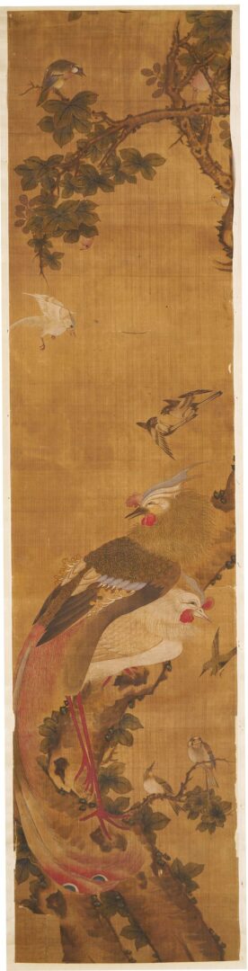 Lot 1001: 2 Scrolls including Follower of Jiang Tingxi, Chinese Birds