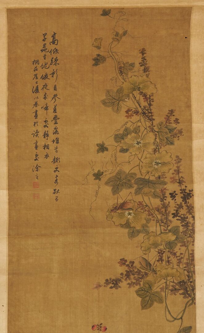 Lot 1001: 2 Scrolls including Follower of Jiang Tingxi, Chinese Birds