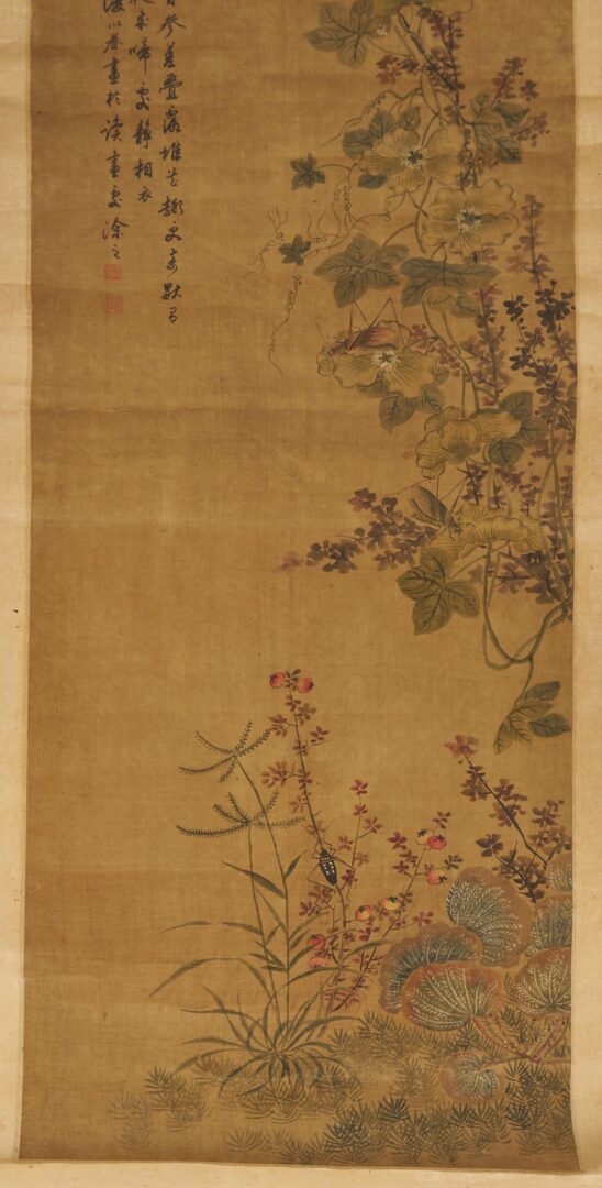 Lot 1001: 2 Scrolls including Follower of Jiang Tingxi, Chinese Birds