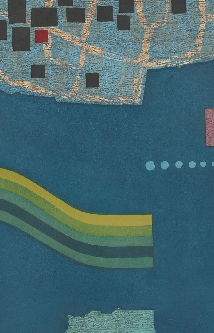 Lot 1003: 2 Fumio Fujita Abstract Woodblock Prints