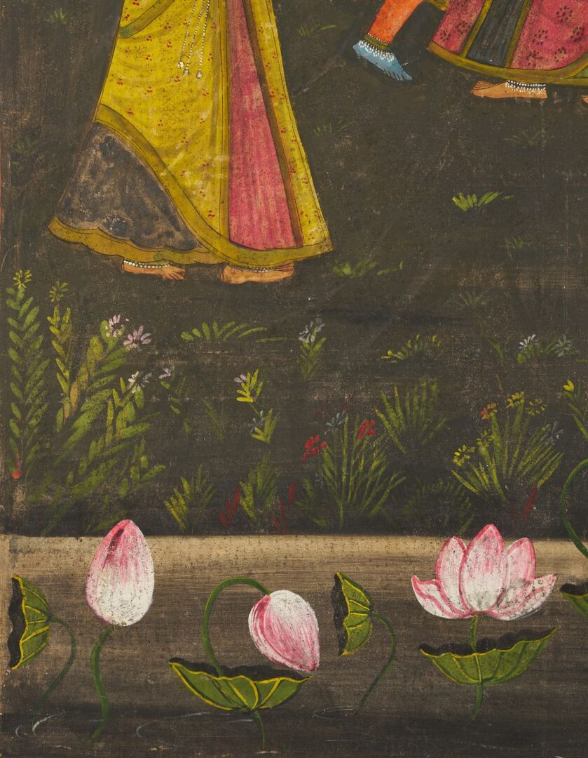 Lot 1005: Large Indian Pichhavai Painting, Krishna and Radha