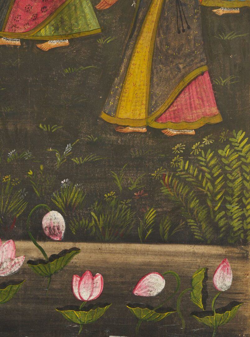 Lot 1005: Large Indian Pichhavai Painting, Krishna and Radha