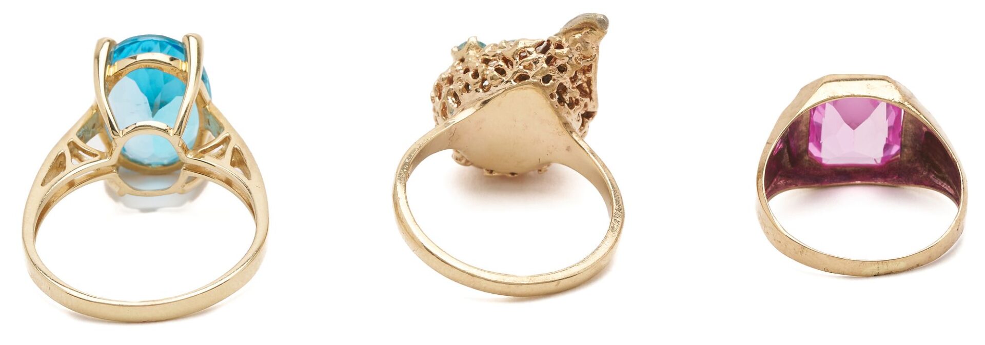 Lot 1014: 3 Gold & Gemstone Rings