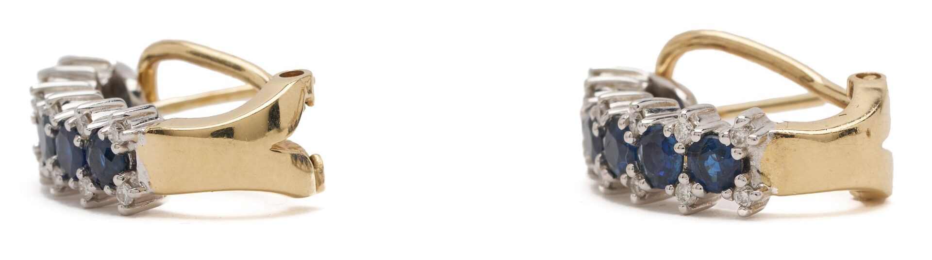 Lot 1015: 14K Diamond & Sapphire Pendant & Earrings