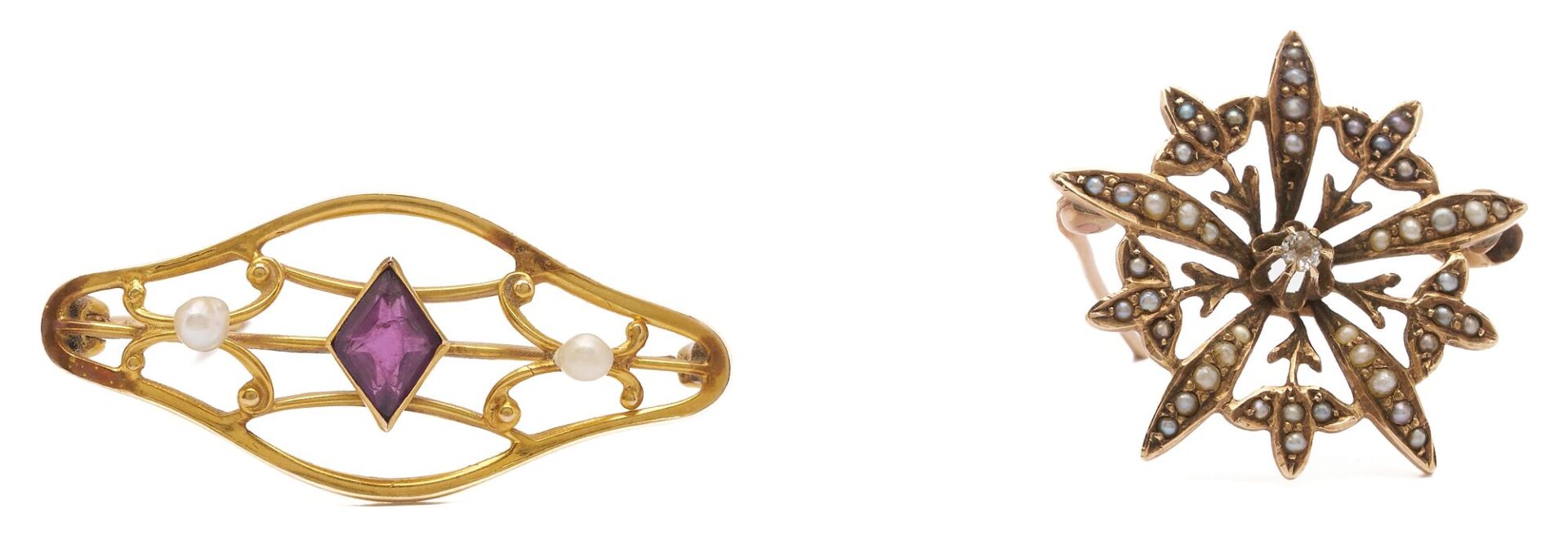 Lot 1017: 5 Victorian Gold & Gemstone Jewelry Pieces