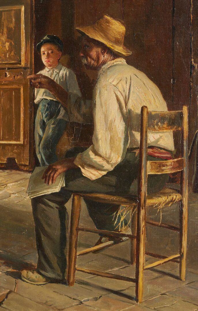 Lot 101: Francesco Santoro O/C, The Village Schoolmaster