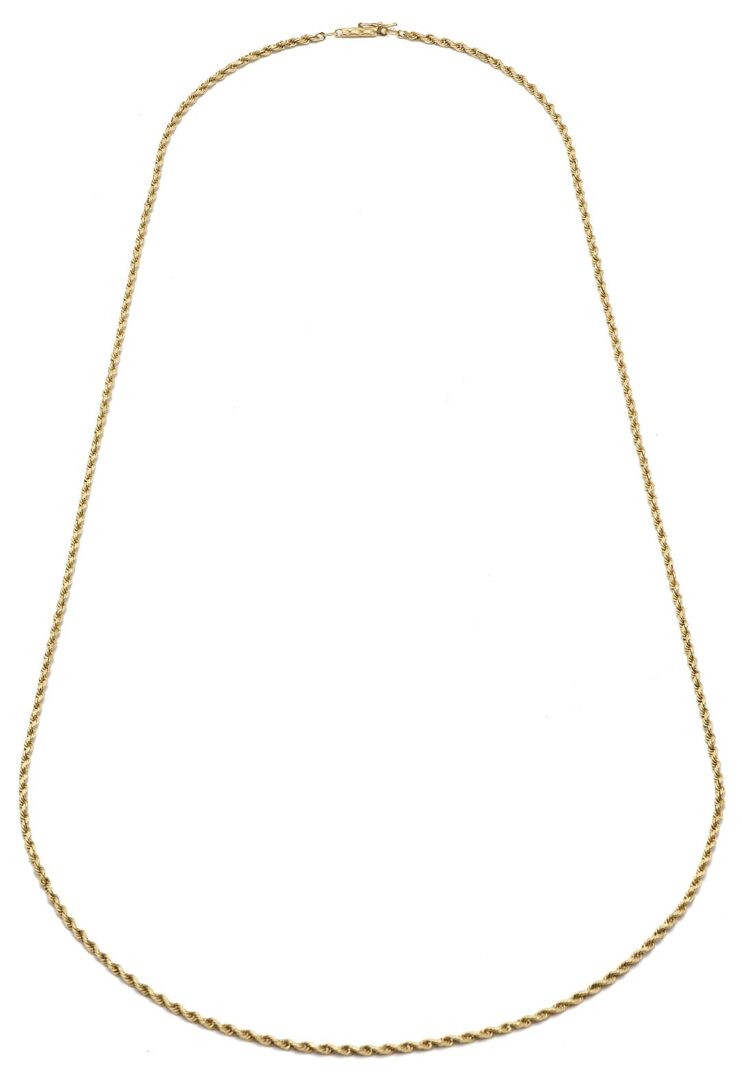 Lot 1020: 14K Yellow Gold Rope Chain Necklace