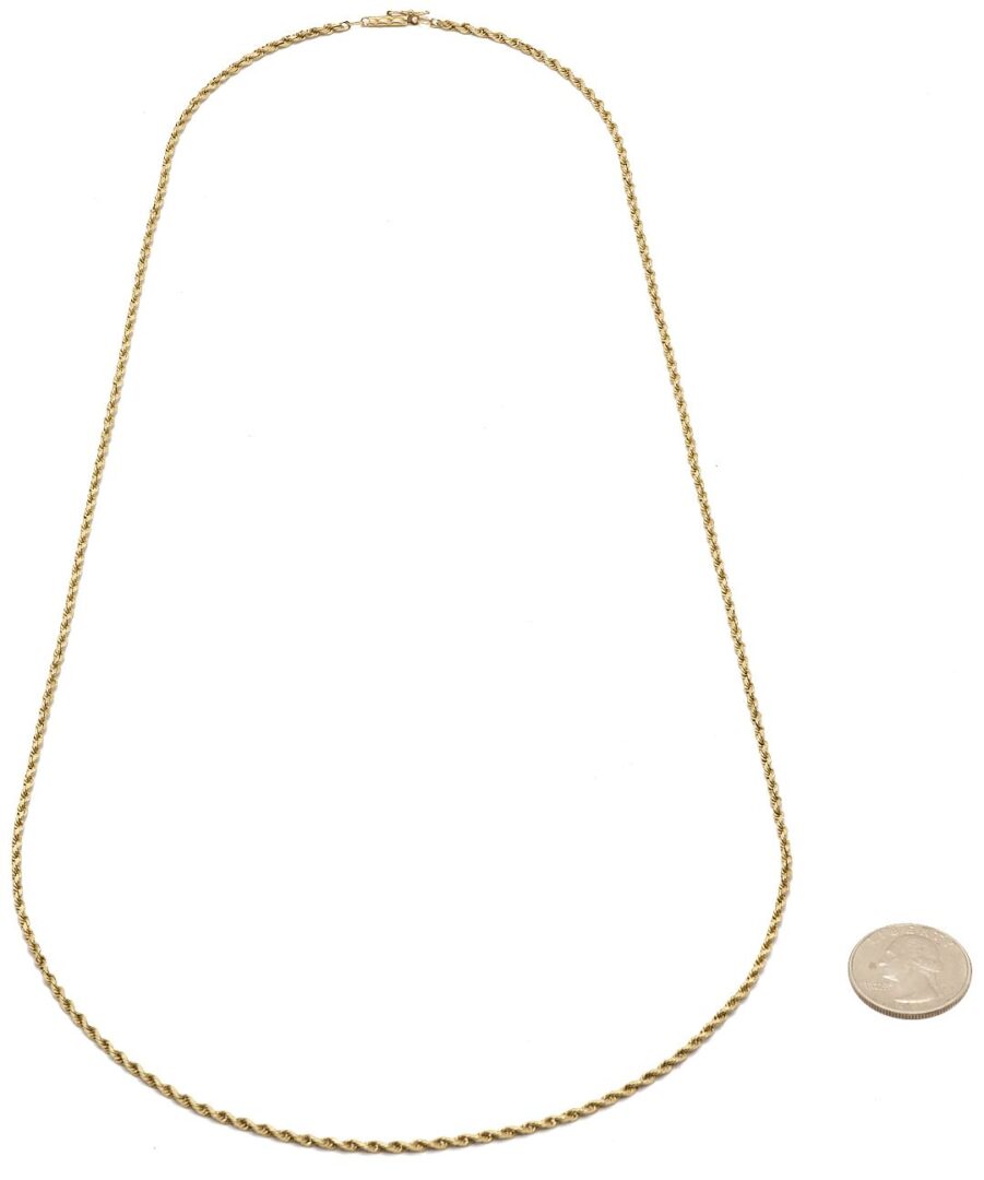 Lot 1020: 14K Yellow Gold Rope Chain Necklace