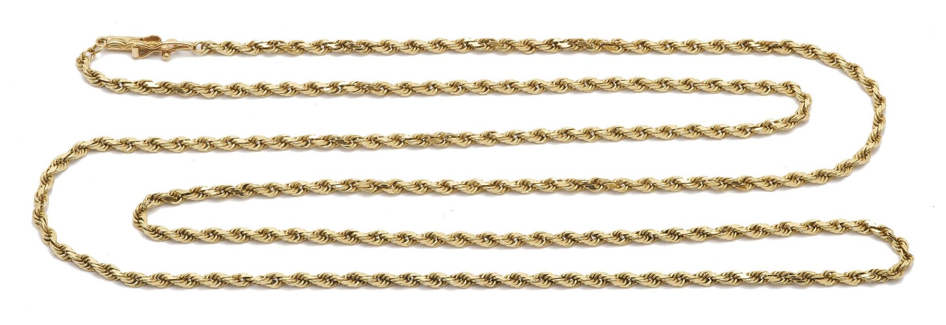 Lot 1020: 14K Yellow Gold Rope Chain Necklace