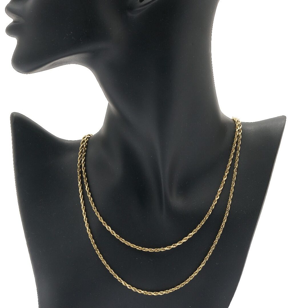 Lot 1020: 14K Yellow Gold Rope Chain Necklace