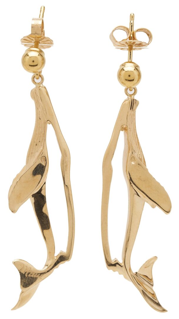 14K Gold Brooch & Pair of Earrings, Sea Creatures