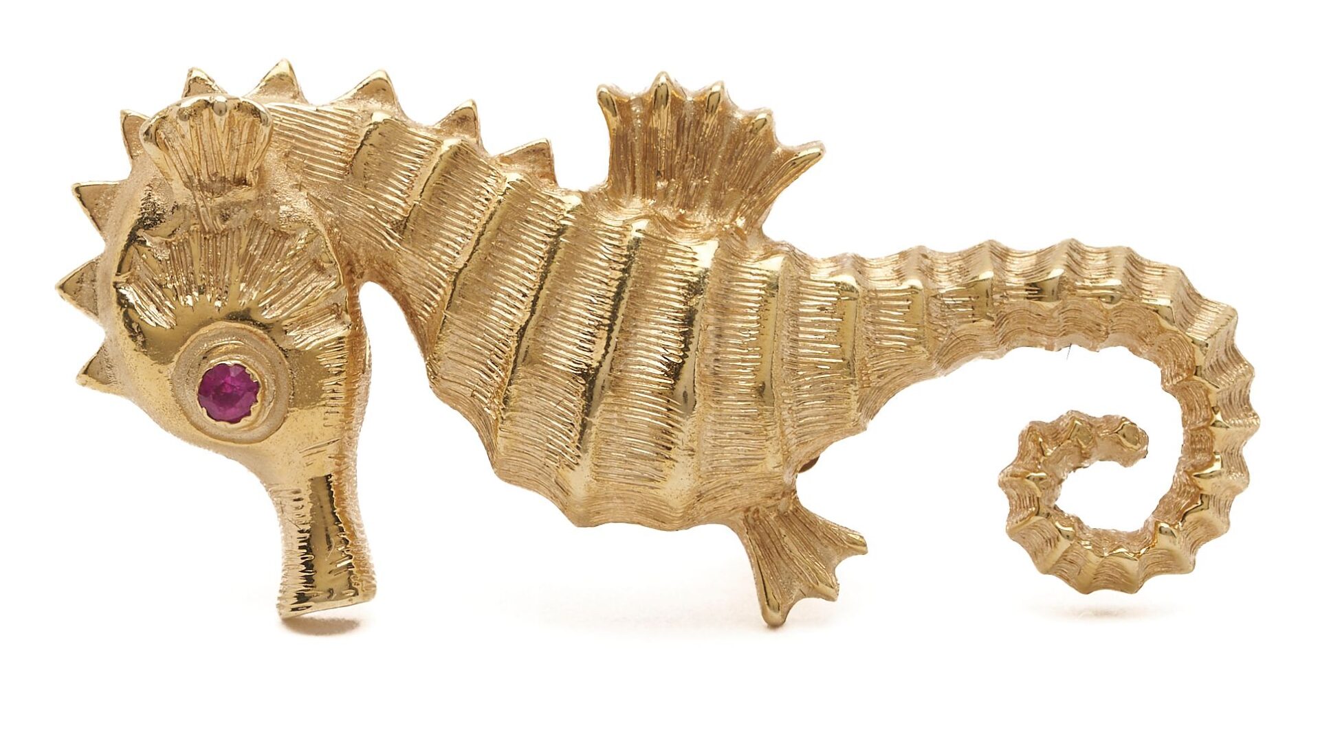 14K Gold Brooch & Pair of Earrings, Sea Creatures