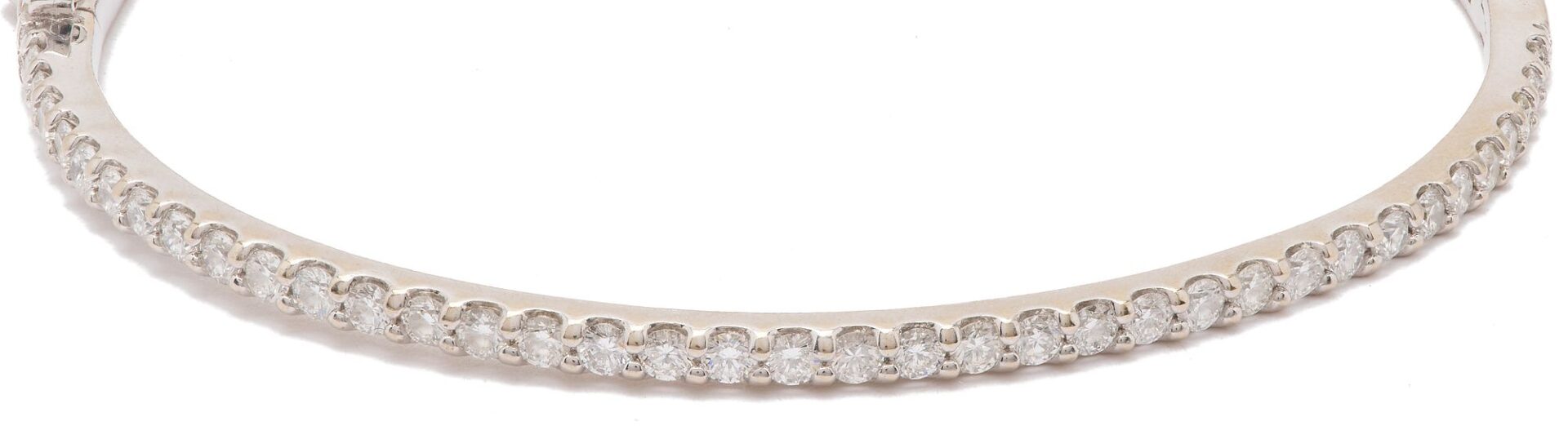 Lot 1025: 14K White Gold & Diamond Bangle Bracelet