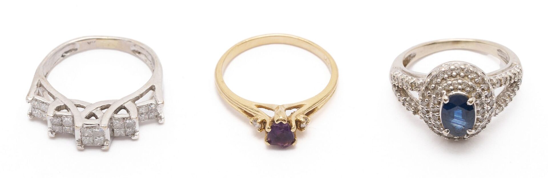 Lot 1026: Three 14K Gold & Gemstone Rings