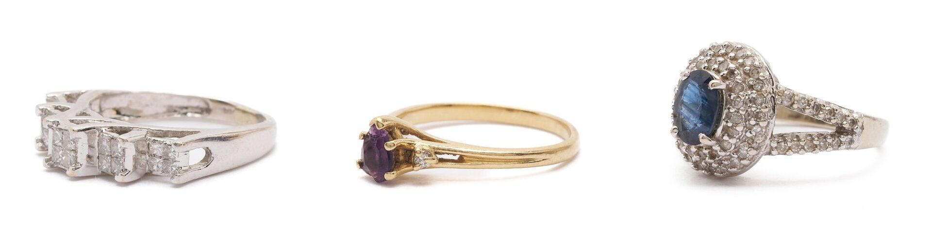Lot 1026: Three 14K Gold & Gemstone Rings