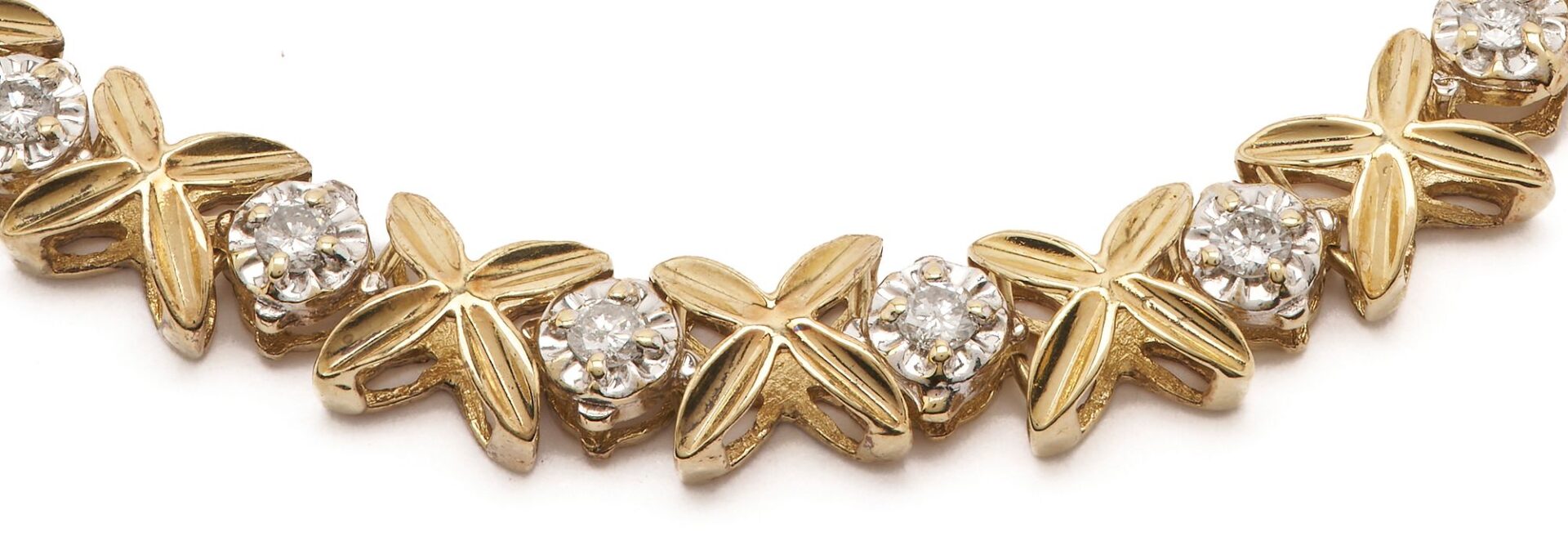 Lot 1029: 14K Gold & Melee Diamond Bracelet